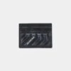 Balenciaga Grain Leather Card Holder with Embossed Stripes