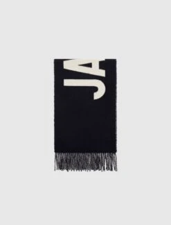 Jacquemus L'écharpe Black Merino Wool Logo Scarf