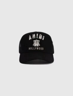 Amiri MA Hollywood Trucker Hat - Black Luxury Mesh Cap