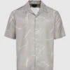 SCRIPT WOVEN SHIRT -A Ma Maniéré Clothing Shop AMM 01 SCRIPTWOVEN GRY 1