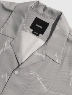 SCRIPT WOVEN SHIRT -A Ma Maniéré Clothing Shop AMM 01 SCRIPTWOVEN GRY 3