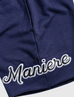 CURSIVE LOGO SWEATSHORT -A Ma Maniéré Clothing Shop AMM BLUE SHORTS 2