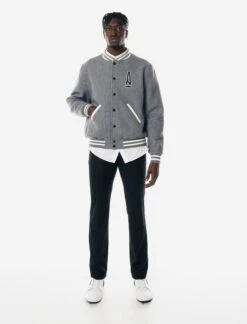 A MA MANIÉRE LEGACY GREY VARSITY JACKET -A Ma Maniéré Clothing Shop CAPTUREONECATALOG00211