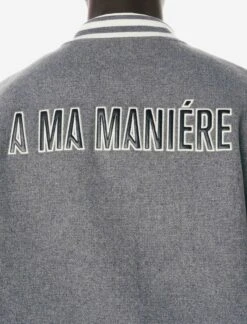 A MA MANIÉRE LEGACY GREY VARSITY JACKET -A Ma Maniéré Clothing Shop CAPTUREONECATALOG00261