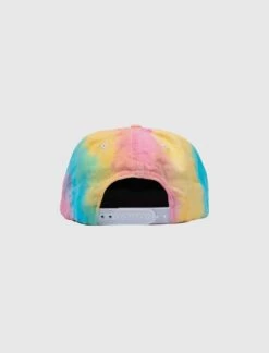 Vibrant Tie Dye Snapback Hat - Adjustable 6-Panel Cotton Flat Brim Cap -A Ma Maniéré Clothing Shop DLH 90015 MULTI 3