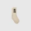 Premium Thick Pile Jacquard Logo Calf Socks - Soft Cotton Blend -A Ma Maniéré Clothing Shop HM29GD062 WHT 1