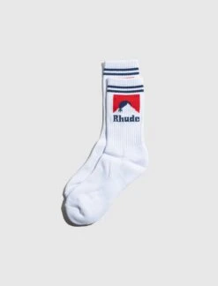 Rhude Moonlight Socks - Premium Striped Calf-High Ribbed Socks 7 Rhude Moonlight Socks - Premium Striped Calf-High Ribbed Socks -A Ma Maniéré Clothing Shop RHPF24SO03170 3
