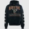 Rhude CAMBRIDGE CHAMPS HOODIE 1 Rhude CAMBRIDGE CHAMPS HOODIE -A Ma Maniéré Clothing Shop RHPF25HO10012 VBLK 1