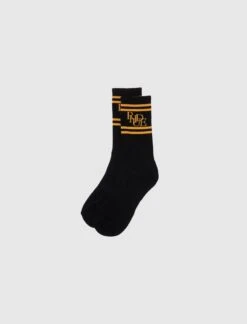 Rhude Scrambler Logo Ribbed Knit Sport Socks -A Ma Maniéré Clothing Shop RHPF25SO03750 BLK 3