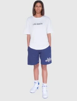 CURSIVE LOGO SWEATSHORT -A Ma Maniéré Clothing Shop SUB 004V2 NVY 4
